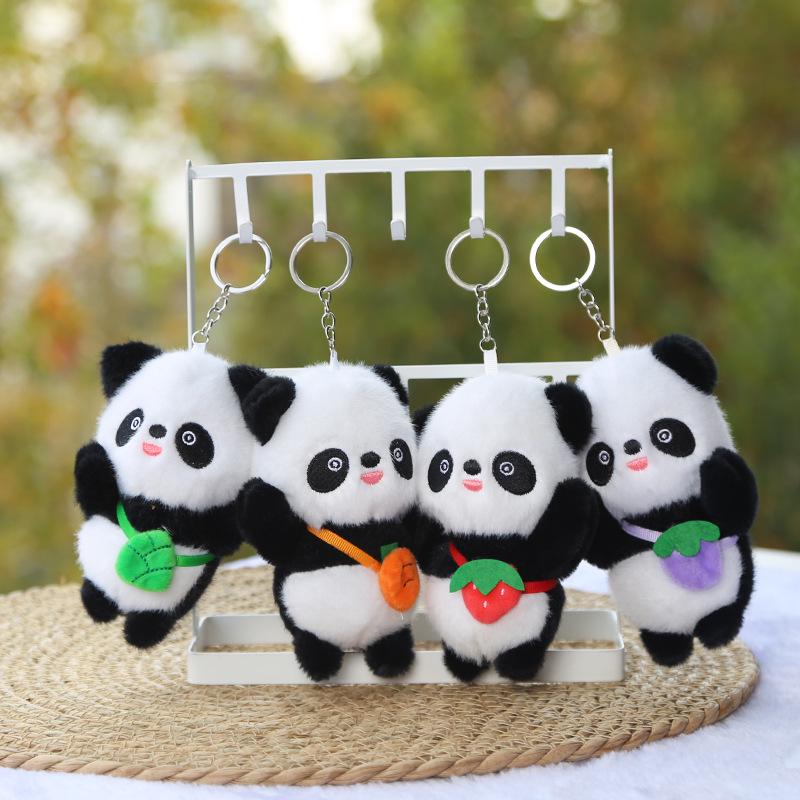 Adorable Panda Claw Machine Pendant Plush Backpack Keychain Doll