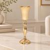 Vases trompettes Support à fleurs Centres de table, Vases urnes avec finition dorée, Corps cannelé et base large pour présentoirs décoratifs d'intérieur