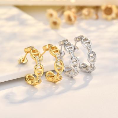 New Pig Nose Light Body Geometric Earrings Fashionable Light Luxury Women's Style Small Earrings