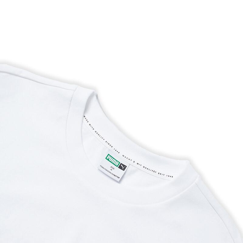 Puma Loose-Fit Breathable Casual Sports Short Sleeve T-Shirt With Dropped Shoulders Men Tops White 673654-02