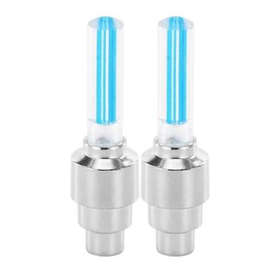 LED Wheel Valve Caps - BIKE ACCESSORIES - 001 Blue - 2 Pieces - Neon Light - Unisex