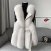 Giacca in pelliccia sintetica da donna Street senza maniche, gilet femminile di lusso spesso, soffice e caldo cappotto da donna con lacci