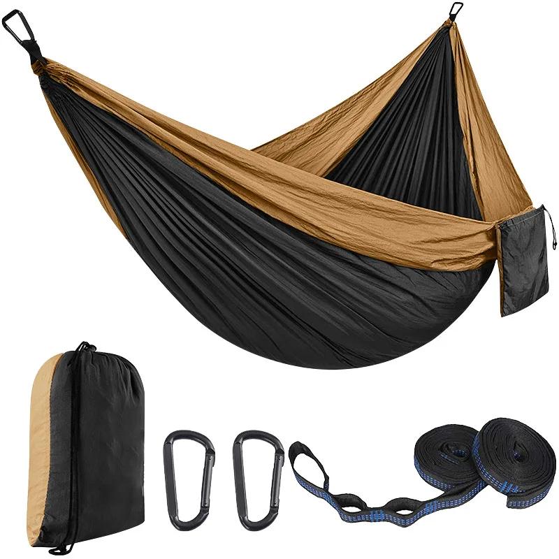 

Parachute Hammock with Hammock Straps and Black Camping Survival Travel Carabiner Solid Color Double Person Outdoor Furniture