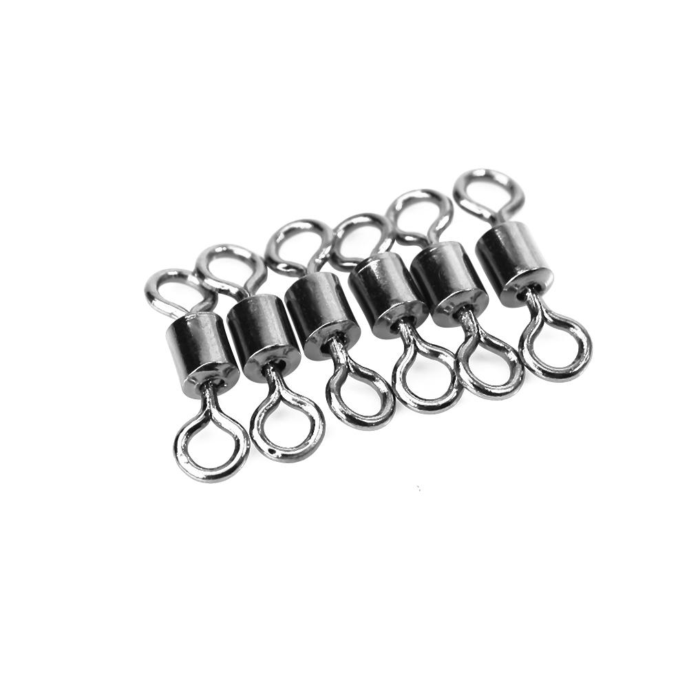 

100 Pcs 12mm High Tensile 8 shape Barrel Bearing Fishing Swivel Snap Hook Connect Ring