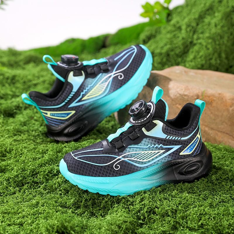 Scarpe da Ginnastica da Corsa in Rete Leggere e Traspiranti per Bambini Ragazzi Ragazze Sneakers Sportive con Fibbia Rotante