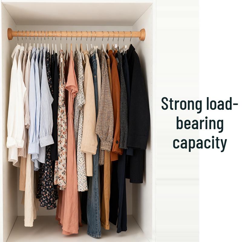 Massivholz Hängestange für Kleiderschränke und begehbare Kleiderschränke, anpassbar für Schlafzimmer- oder Balkonnutzung, stark und langlebig.