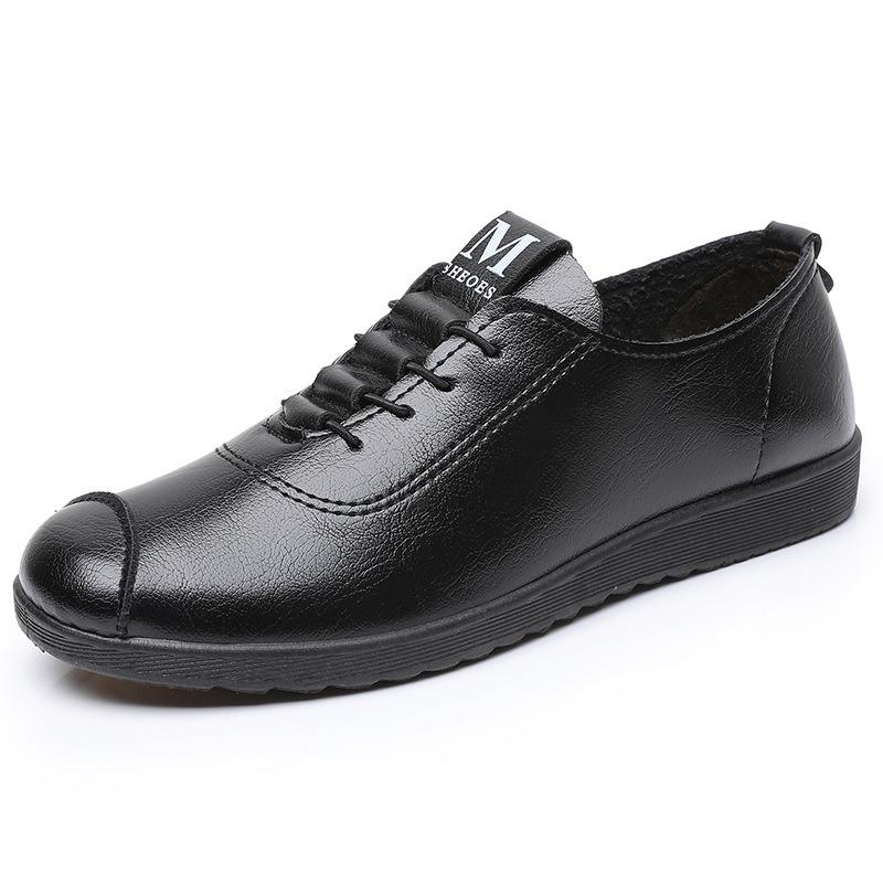 New Soft-soled Shoes, Spring and Autumn Non-slip Leather Shoes, Medium and Old Single Shoes, Comfortable Flat-soled Work Shoes for the Elderly