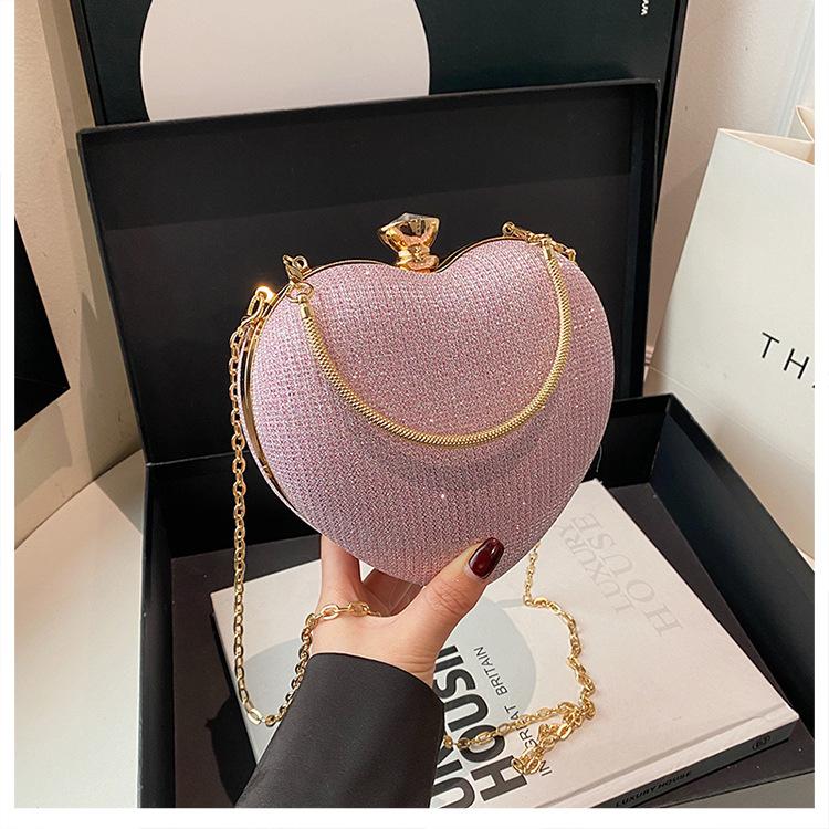 Crossbody Bag Niche Design Heart-shaped Small Bag Fashionable Handbag Korean Casual Sweet Cute Personality Solid