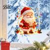 Festive Window Ornaments Santa Snowman Christmas Static Clings, Reusable Stickers, Decorative Holly Patterns Colorful Holiday Home Shop Decorations