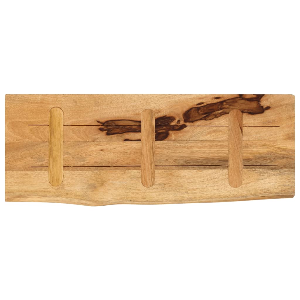 Blat Stołu, 90X20X3,8Cm, Naturalna Krawędź, Surowe Drewno Mango