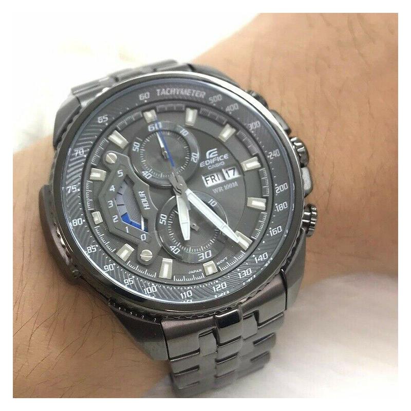 Casio EDIFICE series waterproof quartz movement stainless steel strap Japanese and Korean watch men's watch black dial EF-558DC-1A