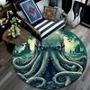 Green Octopus Round Area Rug,Carpet Rug for Living Room Bedroom Sofa Playroom Decor,Non-slip Floor Mat