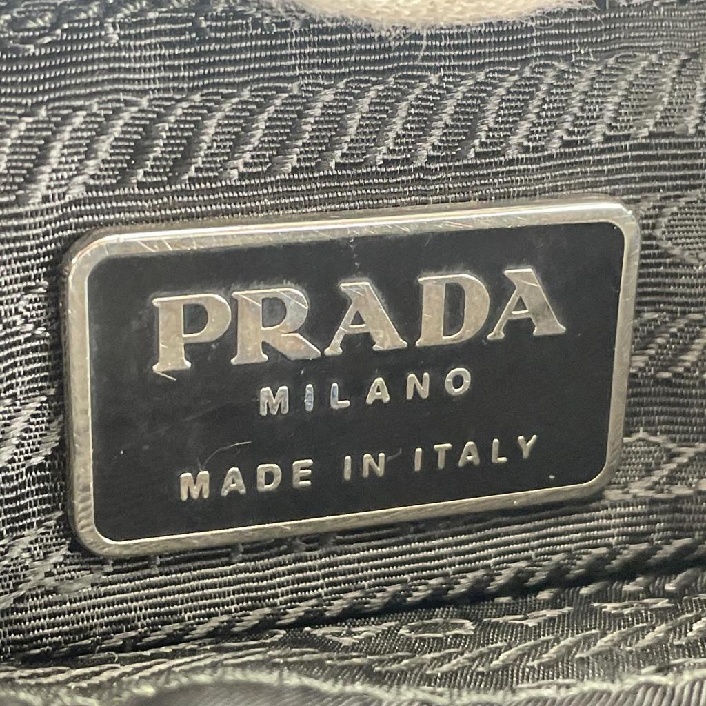 Prada Triangular Logo Handbag Black Women Used