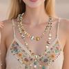 Artistic Bohemian Pearls Shell Necklace Duals Strand Lightweight DesignS Casual Formal Wear Clavicle Chain