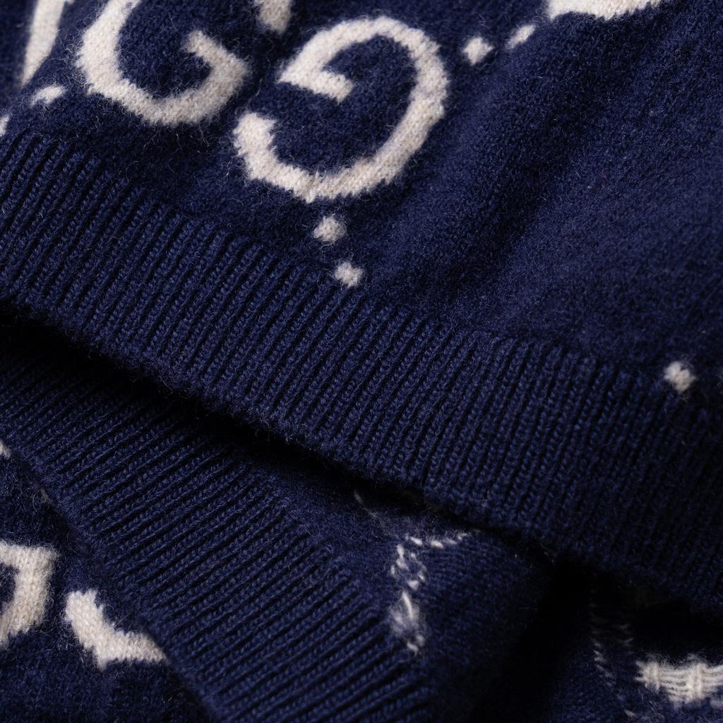 Gucci GG Wool Jacquard Sweater 'Blue Ivory' Men's 692900-XKCC5-4492