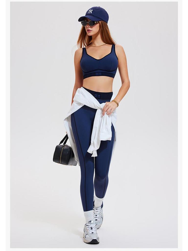 Women's Cross-Border Yoga Set: Stylish Elastic Two-Piece with Chest Pads for Pilates and Fitness