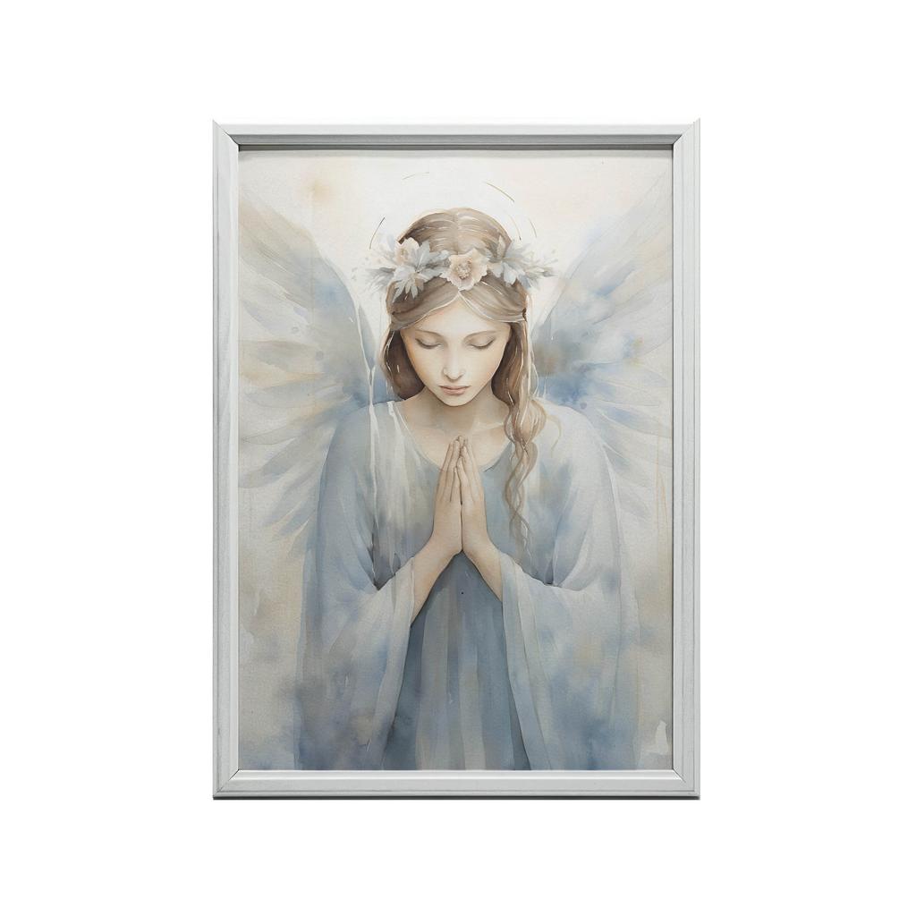 Plakat Portret Anioła W Delikatnej Sukni Plakat Portret Anioła W Delikatnej Sukni, 40X50 Cm, Rama Aluminiowa Złota, Papier Matowy 230 Gsm