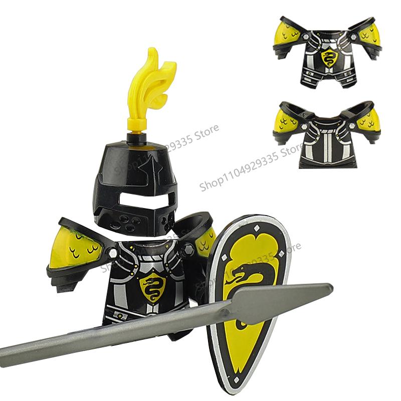 Medieval Military Soldiers Figures MOC Building Blocks Castle Black Eagle Wolf Octopus Griffin Ancient Knight Waffen Bricks Toys