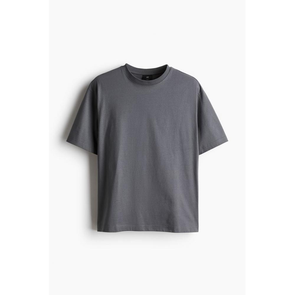 H M Loose FiT T sHirT Dark Grey