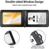 Retractable Reel Heavy Duty Carabiner Leather Card Badge Holders and Clear ID Window for Office Staffs Student Teacher Couriers