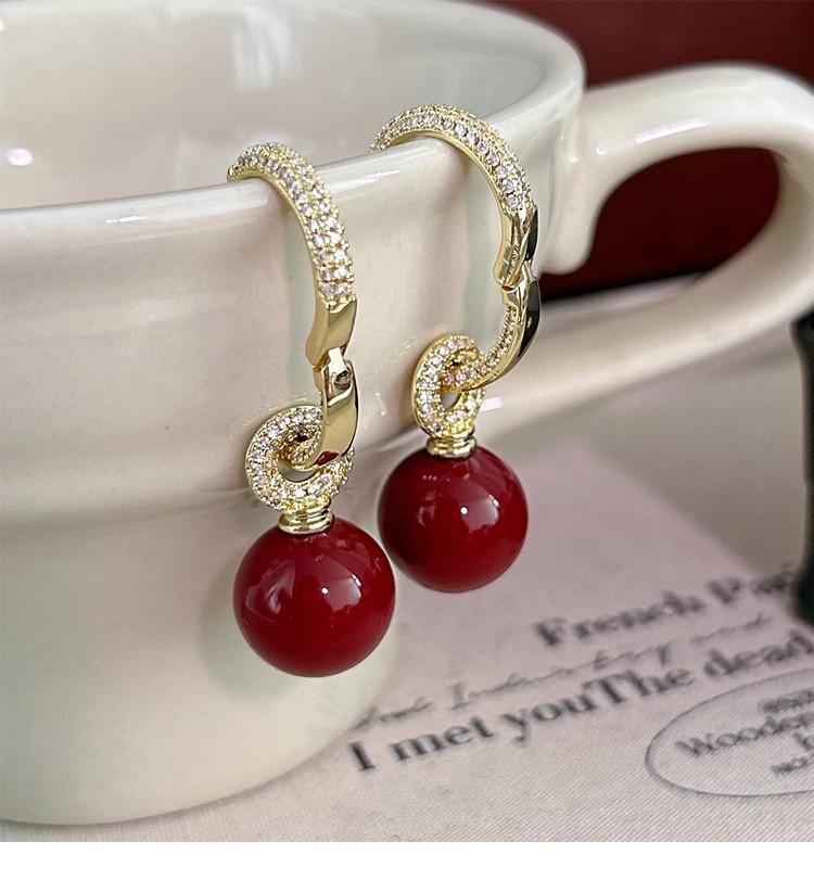 New Year's Wine Red Earrings