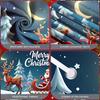 Christmas Decoration Colorful Presents Holiday Banner Santa Claus Banner Santa Sleigh Snowman Banner For Winter Festival Holiday