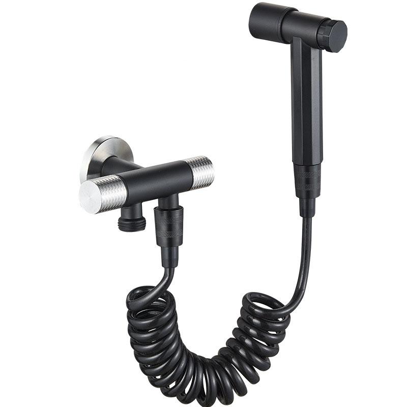 304 Stainless Steel Bathroom Handheld Toilet Bidet Faucet Nickel/Black Bathroom Wall Bidet Spraye Set Cleaning Shower Head