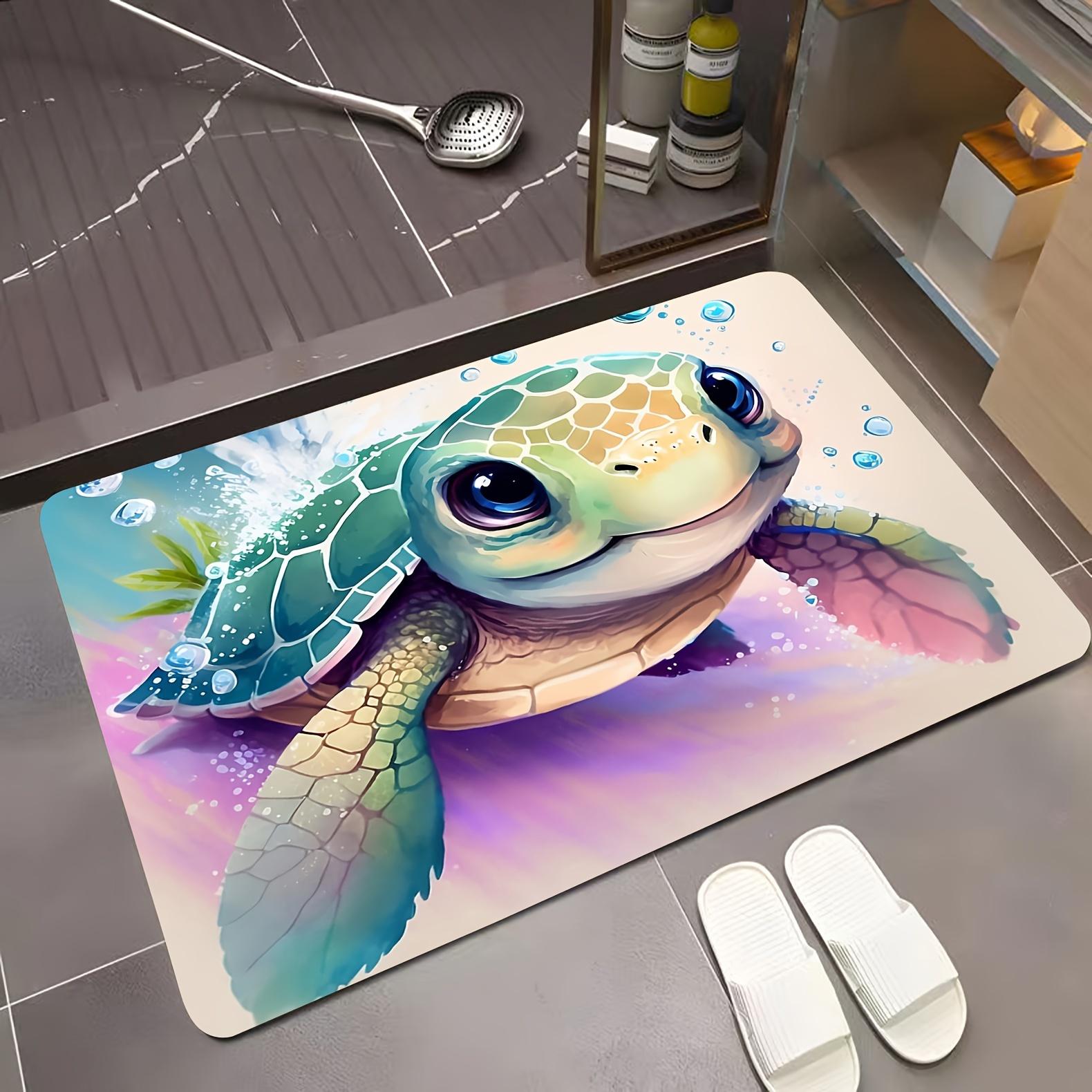 

1 шт. Милый коврик для пола в виде черепахи, Океан, Ванная комната, Водопоглощающий, Противоскользящий, Детские коврики для ванной, Коврик для пола, Туалет, Ванная, Лен, Декор для ванной комнаты 30x40cm Diatom mud