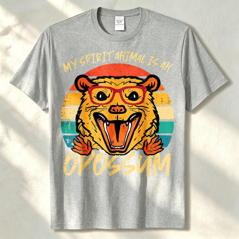 My Spirit Animal Is An Opossum Retro Possum Unisex Unisex TShirt Funny Outdoors High Quality Cotton ShortSleev Graphic T Shirts
