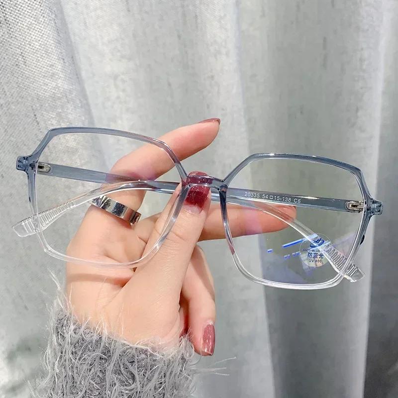 

Oversized Square Frame Myopia Glasses Men Women Luxury Trend Near Sight Eyeglasses New Anti-Blue Light Prescription Eyewear -4.0 0
