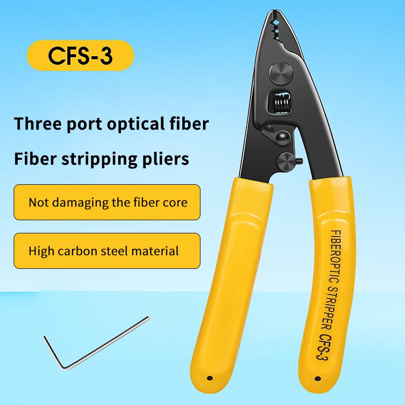 Cfs-3 Three-Port Cfs-2 Dual Port Fiber Optical Stripper Pliers Wire Strippers For Ftth Tools Optic Stripping Plier Tool as the picture
