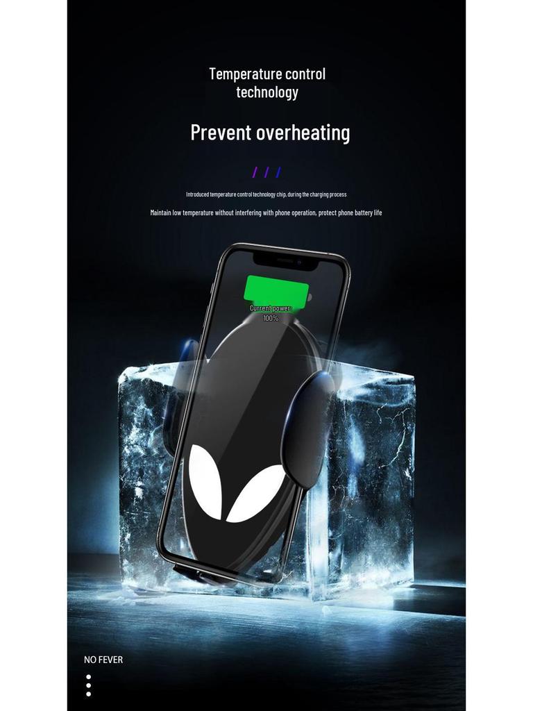 Custom 15W Automatic Induction Wireless Car Charger & Holder with Magic Clip