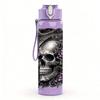 1PC Floral Vine Wrapped Dark Skull Bust 750ml Color Plastic Water Bottle Leakproof Flip Straw Lid For Sports Office Home Use