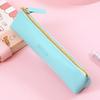 PU Leather Solid Color Pencil Case - School Supplies Stationery Bag