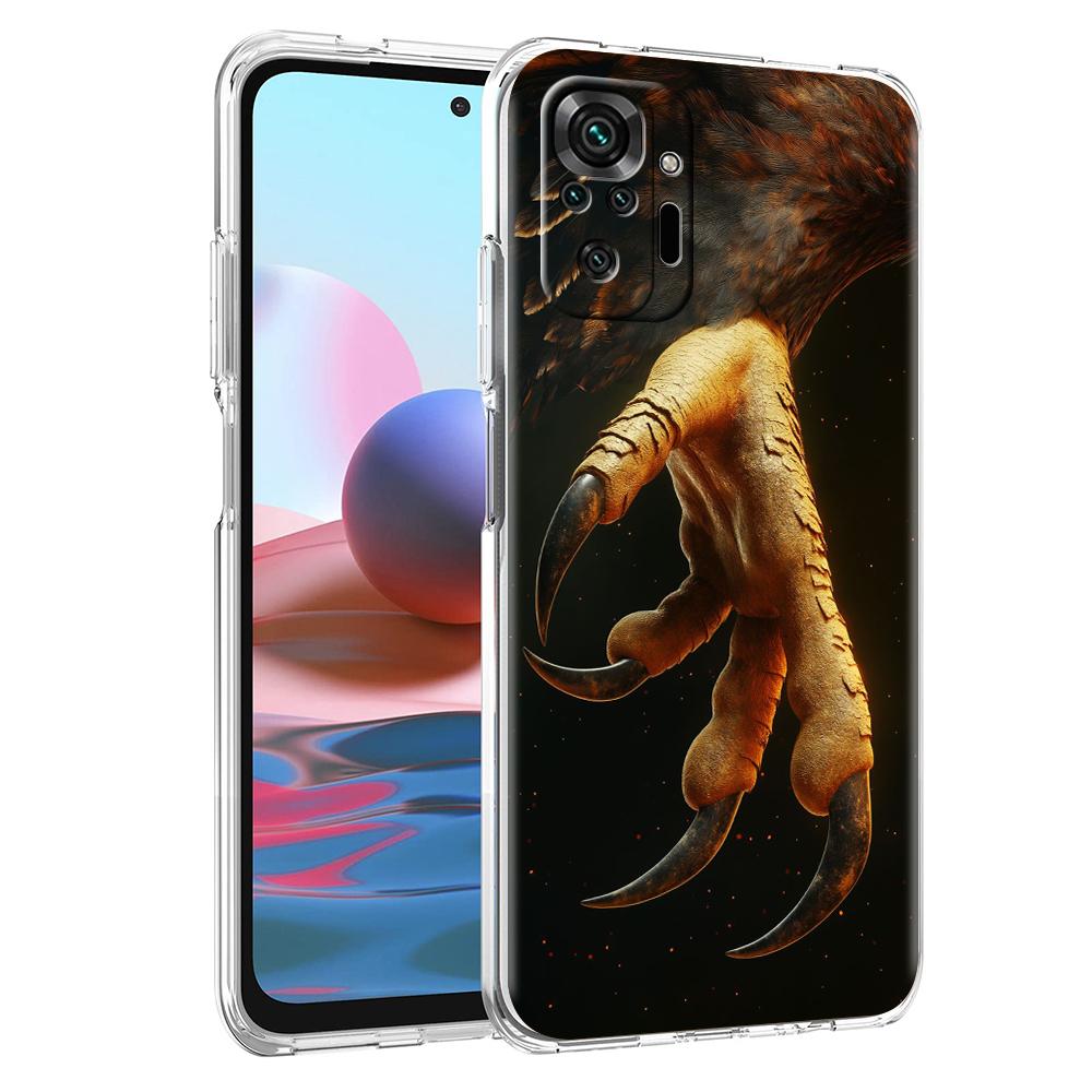 

Transparent Phone Case for Redmi 14C 13C 10C 10 9 Note 13 12 11 K50 K40 Plus Pro 4G 5G Soft TPU Cover Eagle Hawk Bird Pattern for Redmi 9