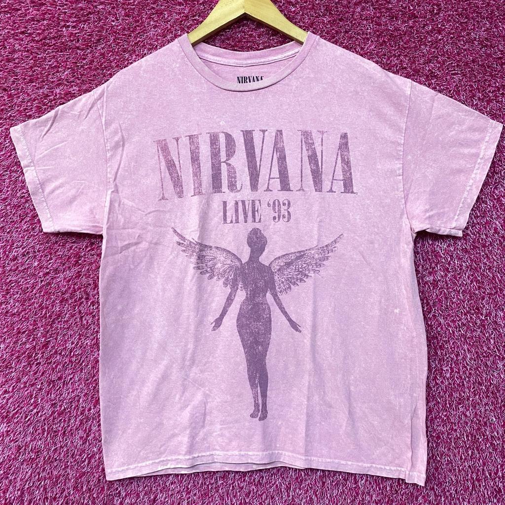 Maglietta Nirvana Rosa Monocromatica In Utero Tour