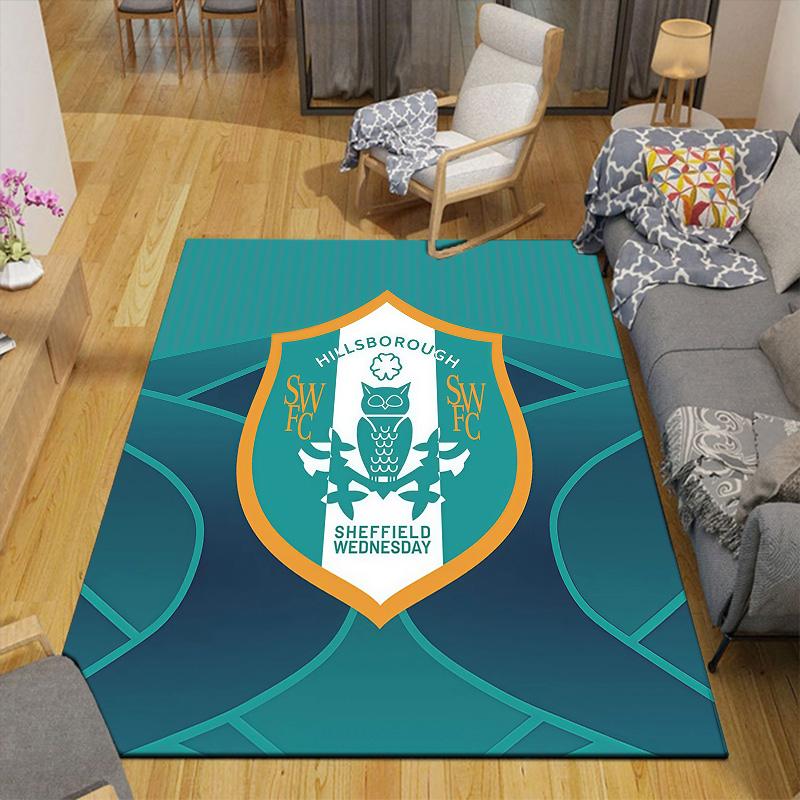 Sheffield Wednesday Flannel Pattern Square Carpet,Area Rug,Carpet Rug for Living Room Bedroom Sofa Playroom Decor,Non-slip Floor Mat