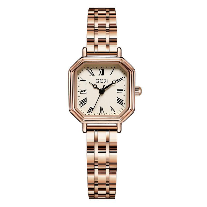 Simple Retro Niche Temperament Roman Small Dial Exquisite Light Luxury High-End Quartz Steel Belt Watch