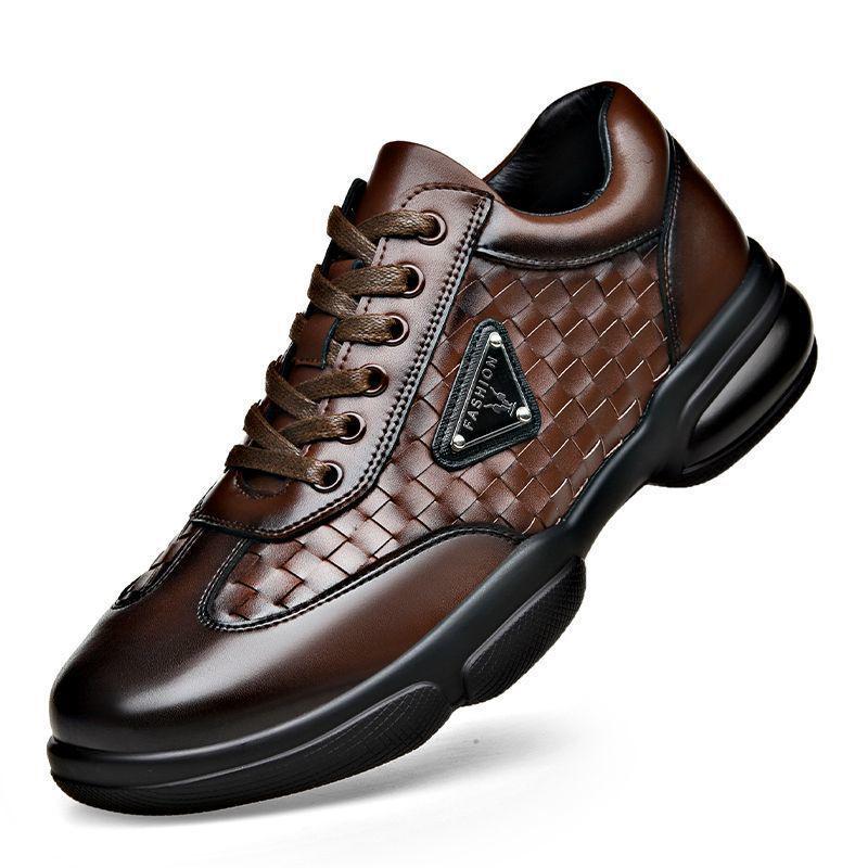 Men's Retro Leather Casual Low-Top Shoes - Autumn 2025 Fashion