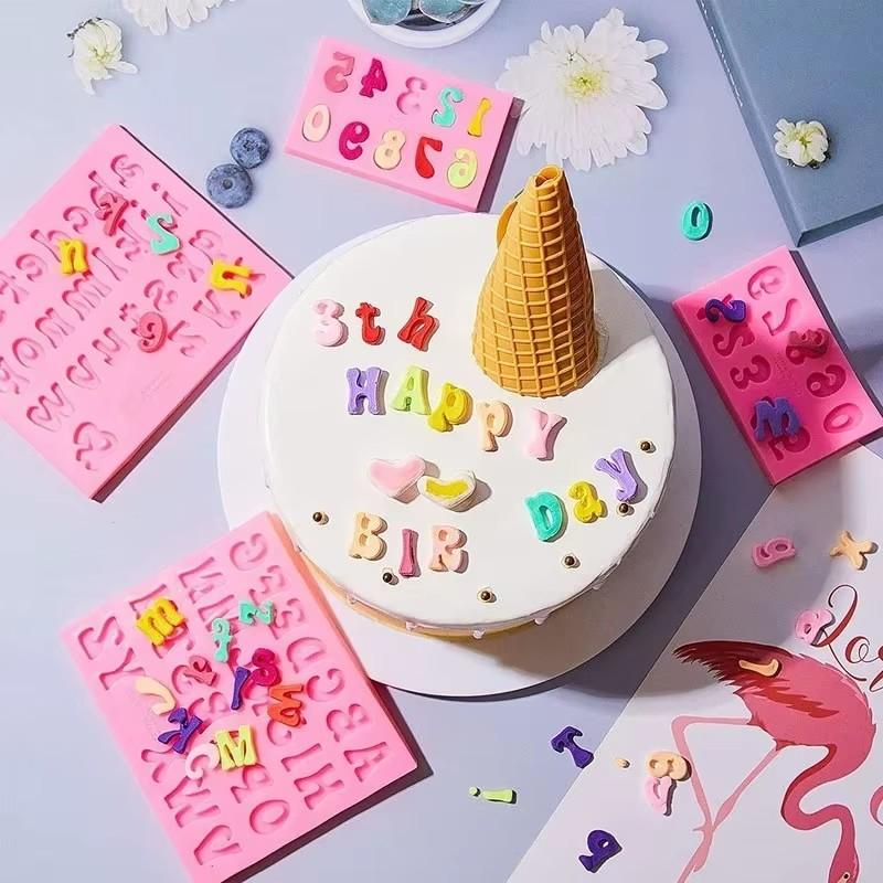 DIY Arabic Numerals English Alphabet Silicone Mold Handmade Chocolate Pastry Cake Decoration Baking Tool Fondant Cookie Kit