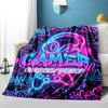 1PC Custom Name Gamer Neon Artwork flannel blanket versatile,all-season throw suitable for the living room,bedroom,camping,travel,and gift