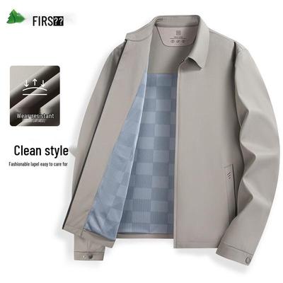 Shanshan Men's Business Casual Anti-Wrinkle Polo Collar Jacket