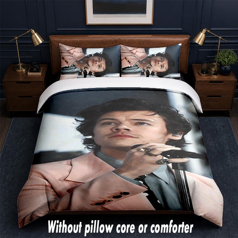 Harry Styles Design Bed Bedding Set 1 Duvet Cover + 2 Pillowcases Soft Breathable Household Bed Linens