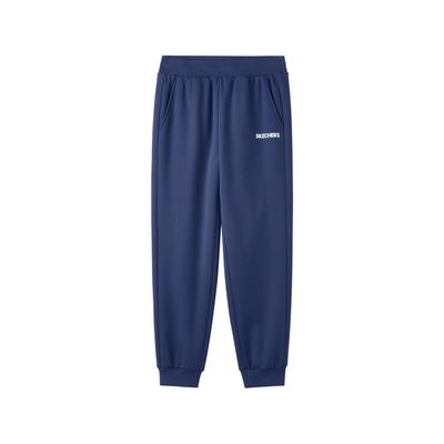 Fashionable Versatile Letter Print Soft Knitted Sports Pants Men Bottoms Midnight-Blue L424M205-007D