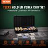 SucceBuy Poker Chip Set Complete Poker Playing Game Set with 14 Gram Casino Clay Chips Cards Buttons and Dices for Texas Hold'em