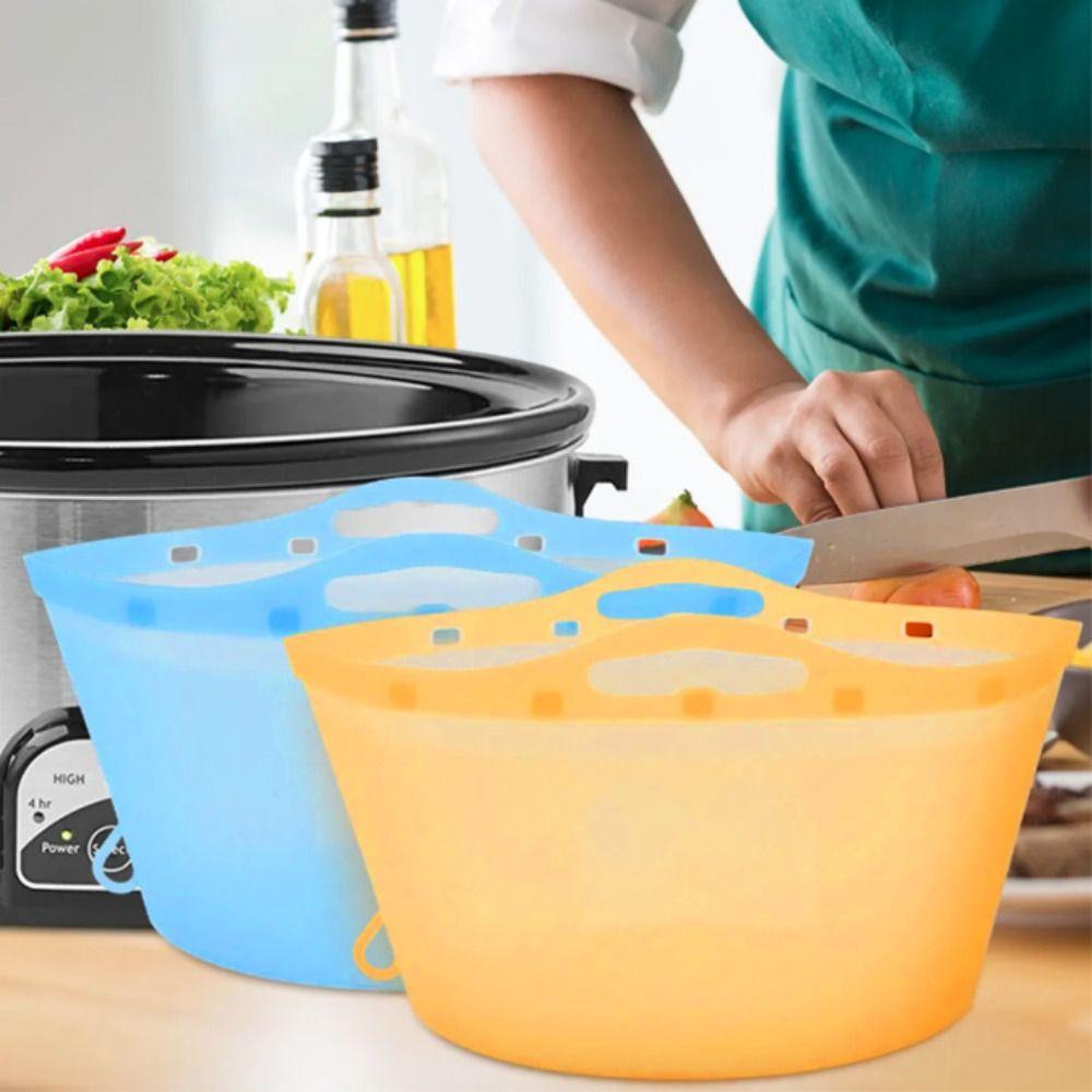 Leak-proof Silicone Slow Cooker Liner Hear-Resistant Slow Cooking Pot Liner  For  6-10 QT Pot
