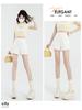 2024 Summer Women's High-Waist Korean Style A-Line Wide Leg Shorts