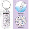 Portable Diamond Pill Case Keychain Glitter Rhinestone Travel Pill Box Metal Tablet Holder for Outdoor Activities