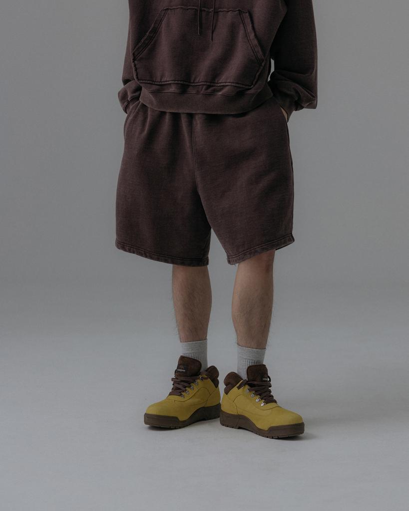 ANGLAN Heavyweight Washed Sweat Shorts - Brown