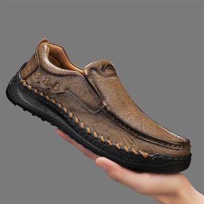 Mode Outdoor Freizeit Leder Business Schuh Business Herren Slipper Flats Bequeme Walking Loafers Freizeitspaziergang Mann Trekking Schuhwerk Turnschuhe